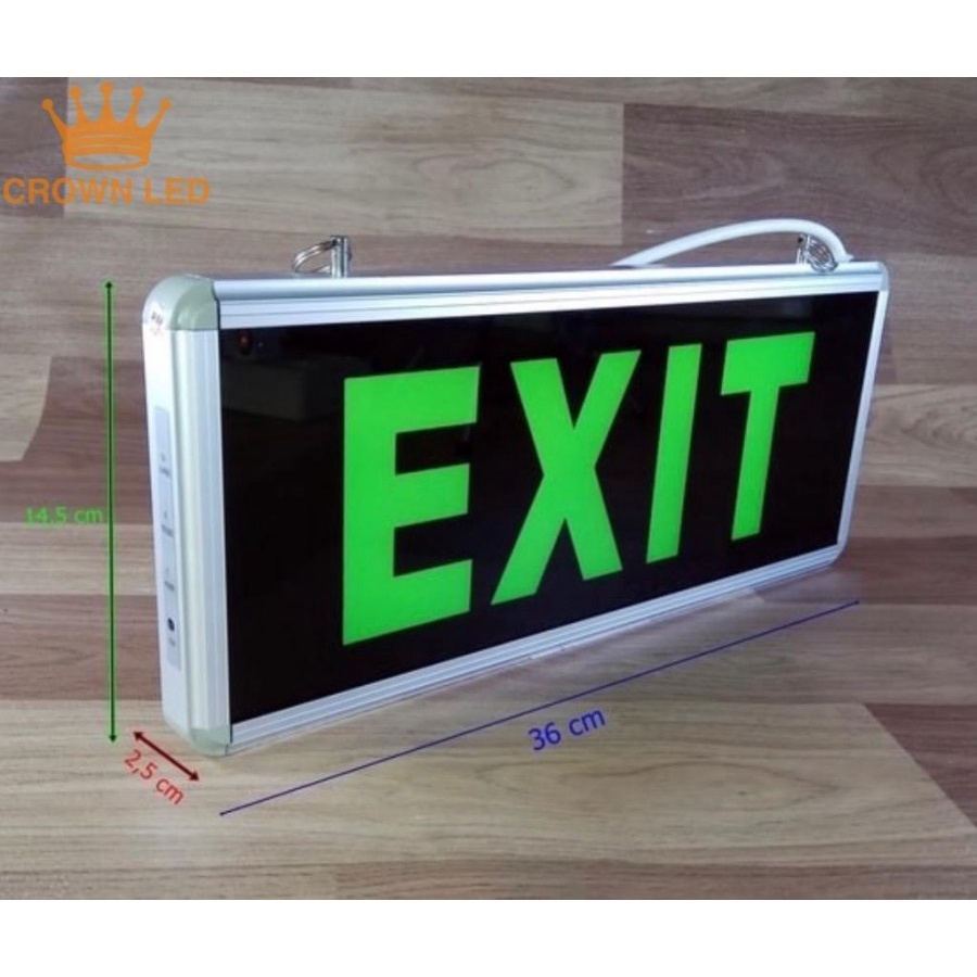 Lampu EXIT LED / Lampu Petunjuk Darurat Emergency EXIT LAMP 2 Sisi Kaca Kualitas Terbagus