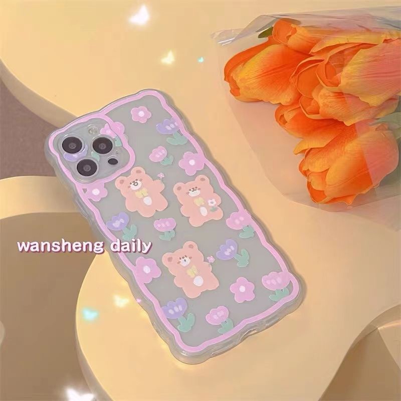 Soft Case Silikon TPU Transparan Motif Beruang Untuk IPhone 13 12 Mini 11 10 Pro XS Max X XR 8 7 6 6S Plus SE 2020