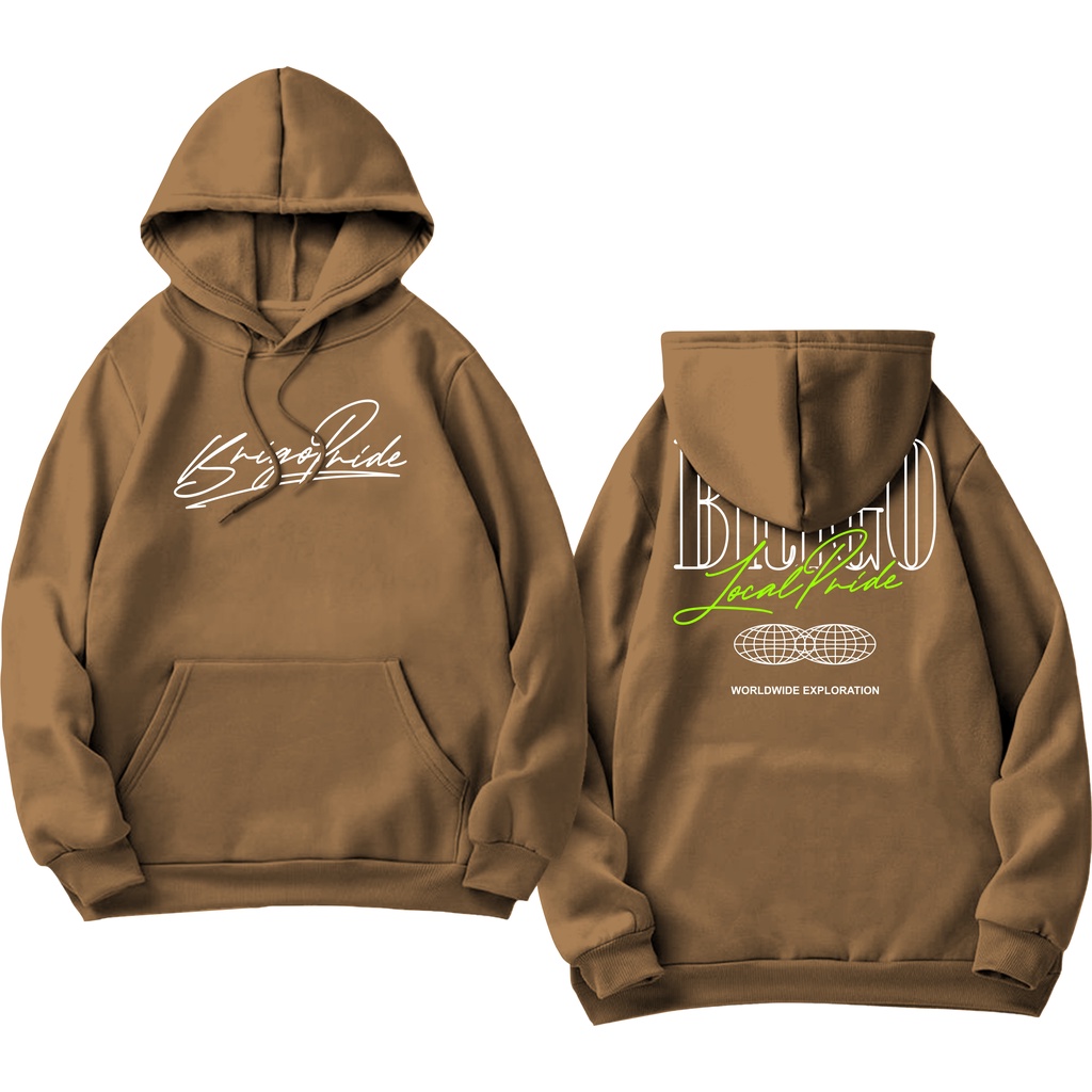 Sweater Hoodie BRIGO Sablon DTF Fleece Cotton || BRIGO Jumper Hoodie WORLD WIDE EXPLORATON M-XXL (Pria &amp; Wanita) Free stiker&amp;Gantungan Kunci