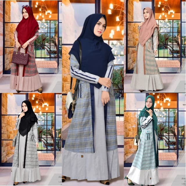 Hot Sale set gamis khimar pc 58 endomoda katun