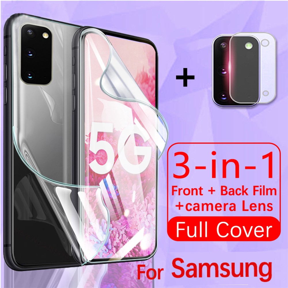 Pelindung Layar Samsung Galaxy S10 S10 Plus S10 Lite paket 3 in 1 bahan hydrogel