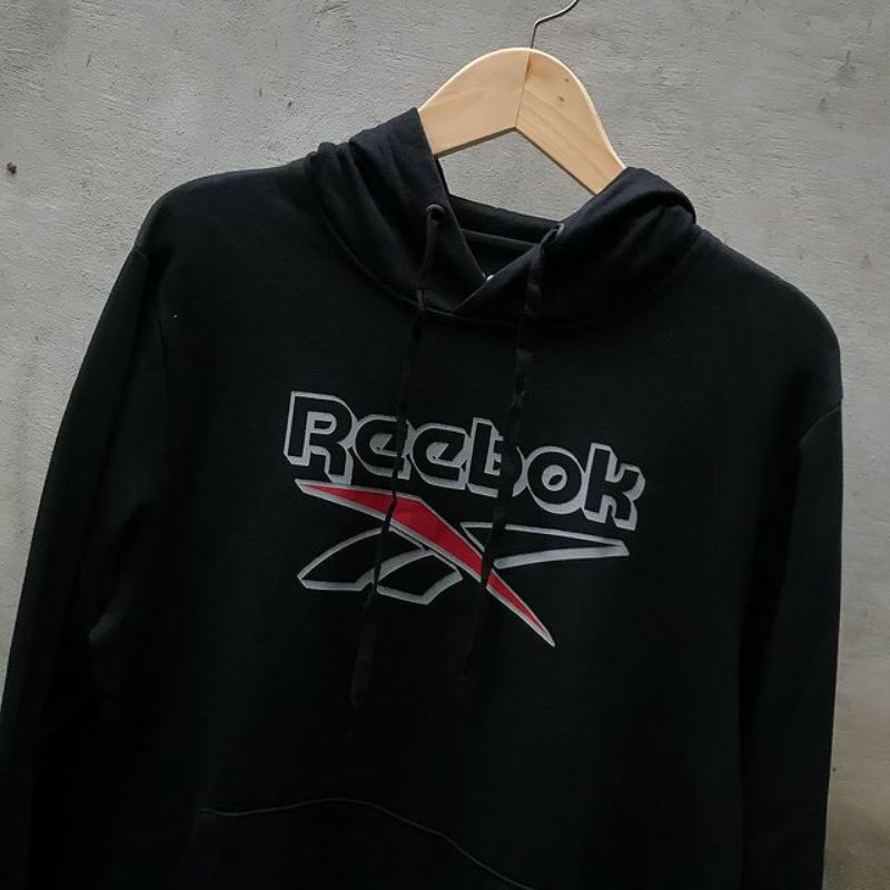 Hoodie Reebok Basic Black Original Jaket Pria