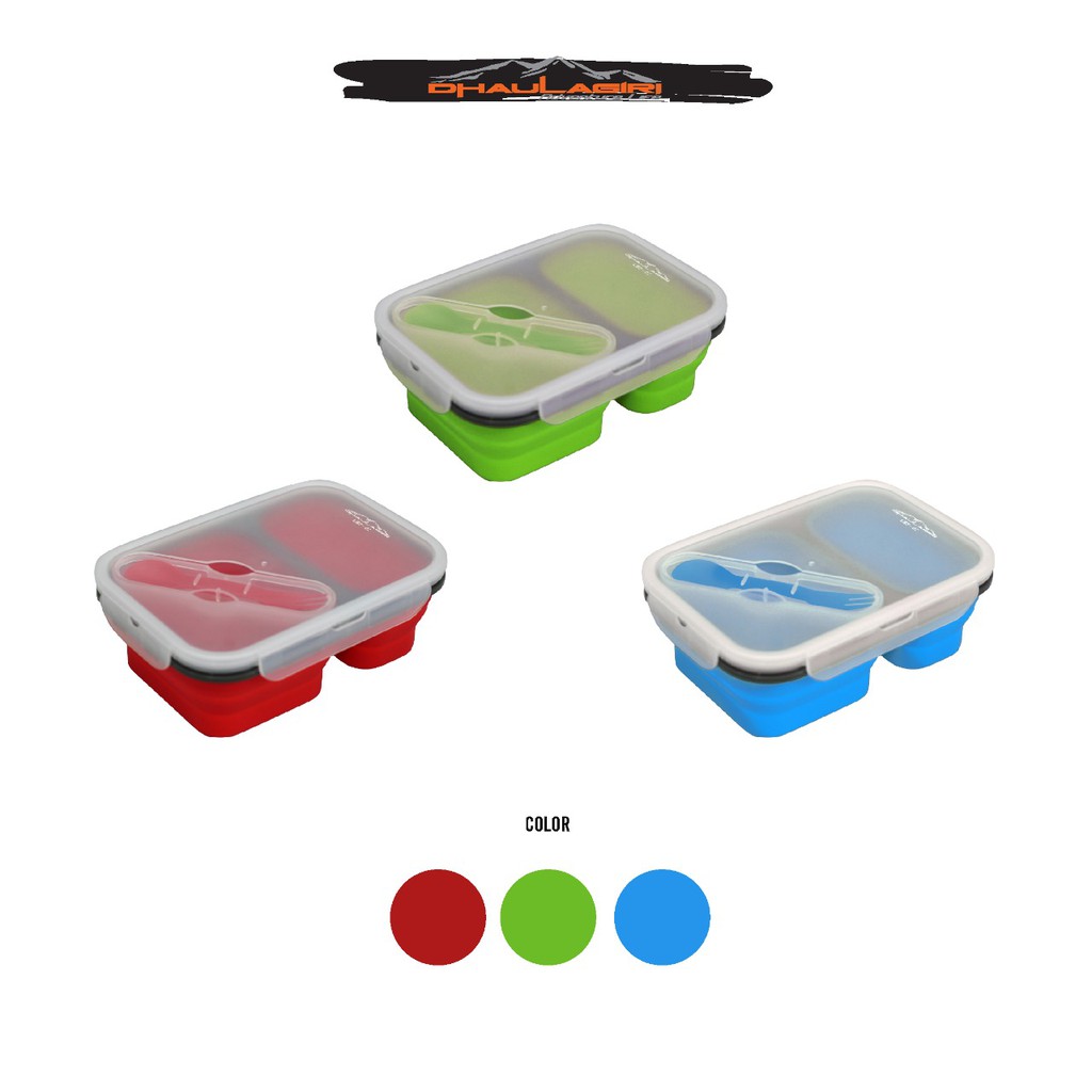 Kotak Makan Lipat 1100ml Dhaulagiri - Lunch Box Silicone Dhaulagiri 02