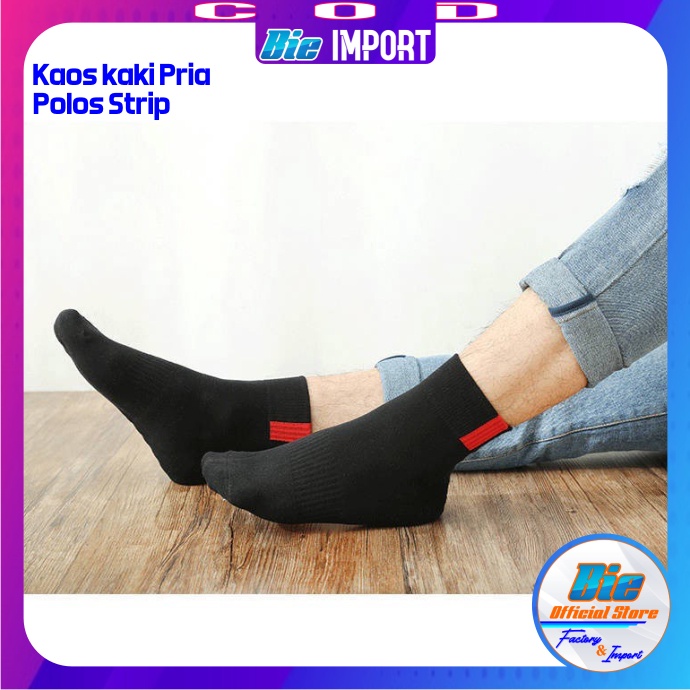 Kaos Kaki Pria Polos Strip Impor Best Seller