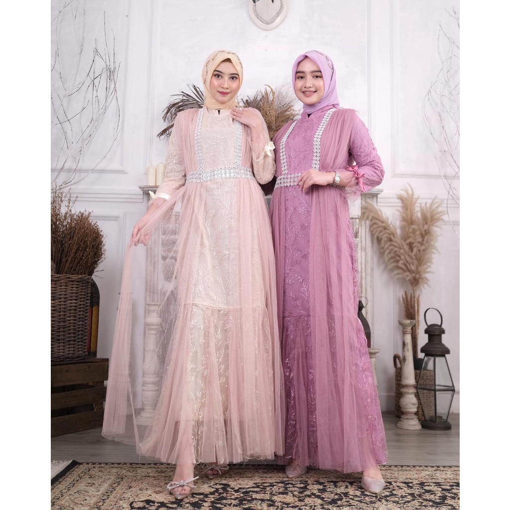 Kadai.baju / Gamis rekha tulle / Gamis brukat / Gamis pesta