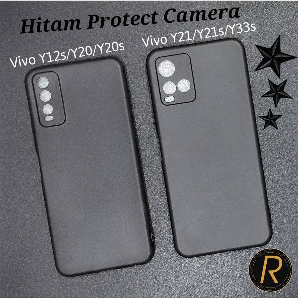 Premium Case Vivo Y21S Y21 Y21T Y33S Y33T 2021 dan Y20 Y20S Y12S Y20SG New Case Hitam Casing Black P