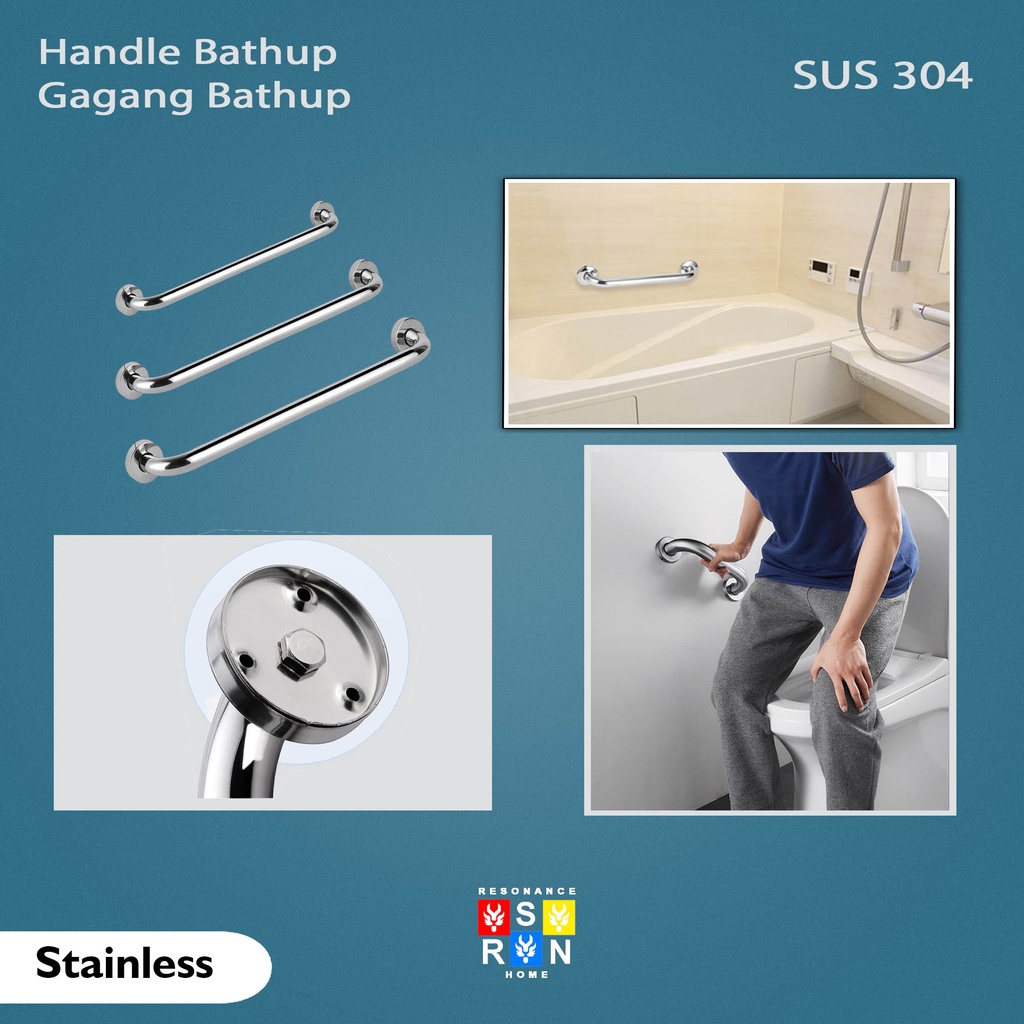 Bath Up Handle Stainless Pegangan Kamar Mandi 30CM 40CM 50CM | Resonance Home