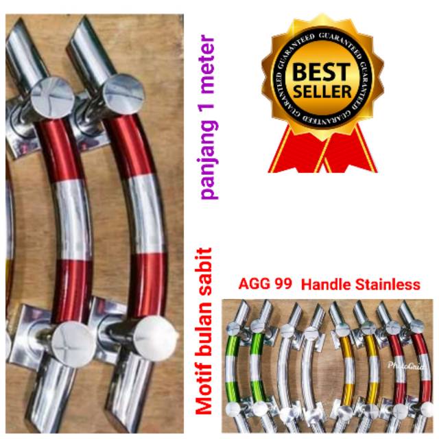 Long Handle bulan sabit 1 meter Pull Handle stainless sabit 100 cm Gagang pintu tarung bulan sabit