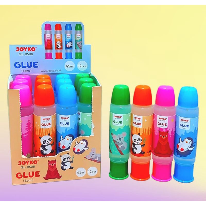 

Lem glue stik joyko dual tip / 2 sisi lem kertas dengan motif karakter animal lucu GL 0508