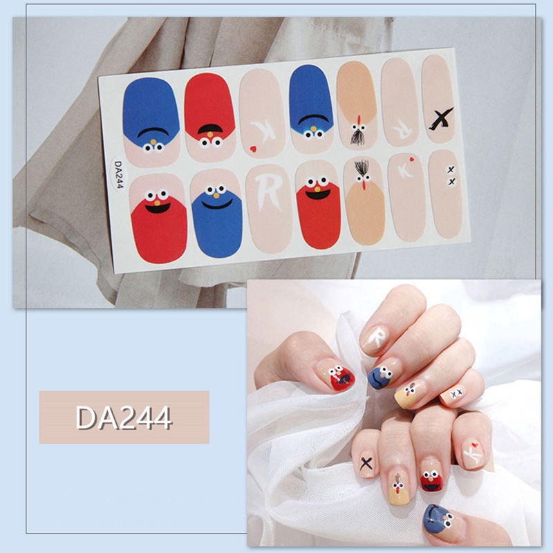 Da241-260 14pcs/lembar Stiker Kuku Palsu 3d Bronzing Untuk Nail Art Diy