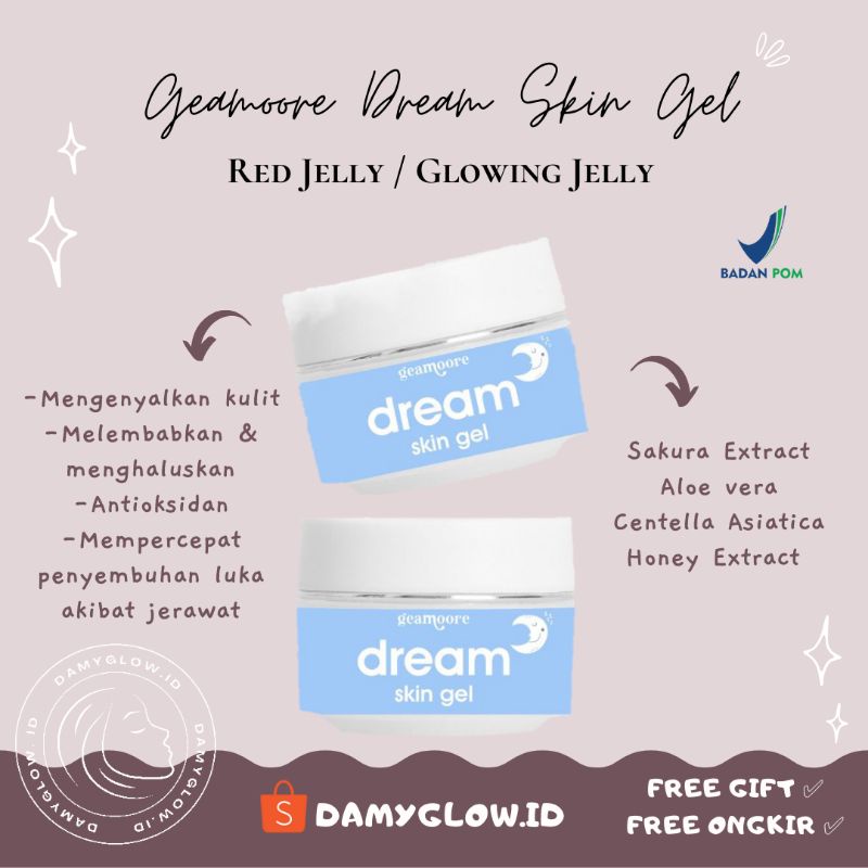 GEAMOORE DREAM SKIN GEL RED JELLY GLOWING KRIM