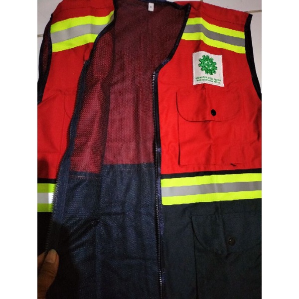 ROMPI SAFETY MERAH BAHAN KAIN DRILL