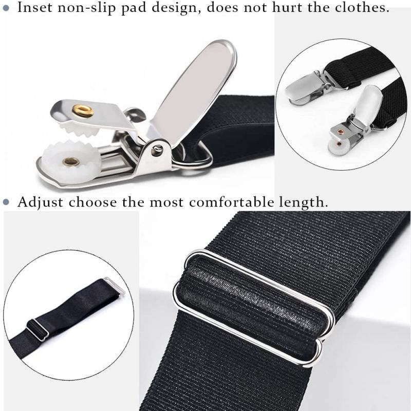 1 Pasang Suspender Kemeja Shirt Suspender Intactor Leg Suspender For Men Shirt Holder