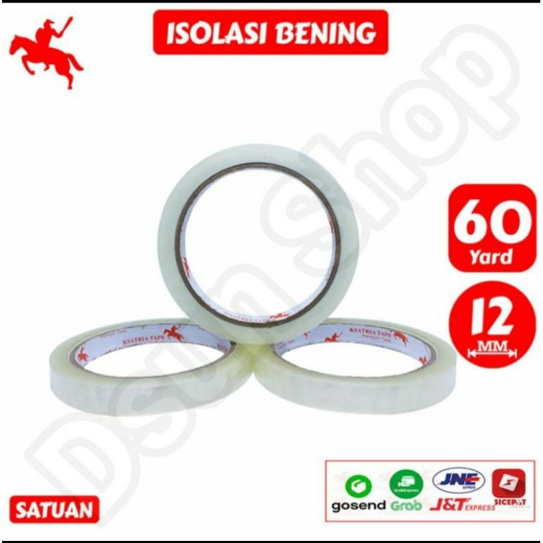 lakban bening / lakban putih ukuran kecil 12mm
