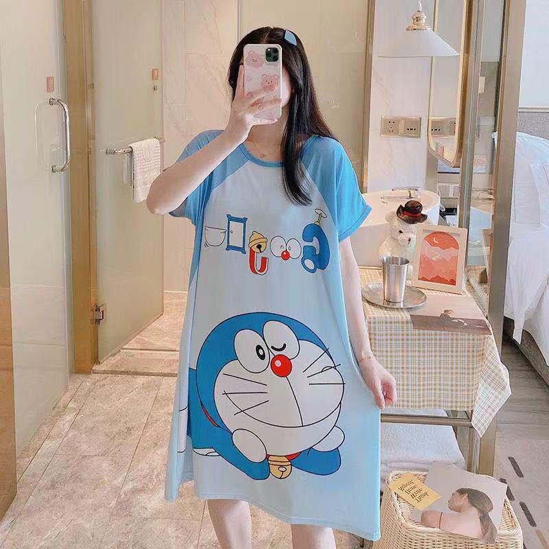 baju tidur daster wanita bahan spandex import DORAEMON