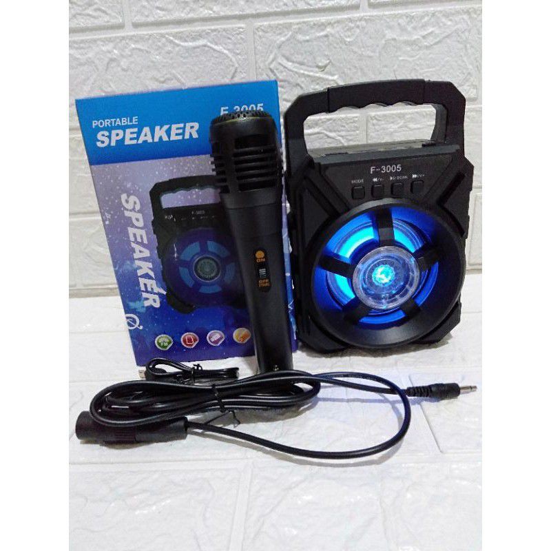 SPEAKER BLUETOOTH PROTABLE F-3005 FREE MIC//SPEAKER KARAOKE TERMURAH