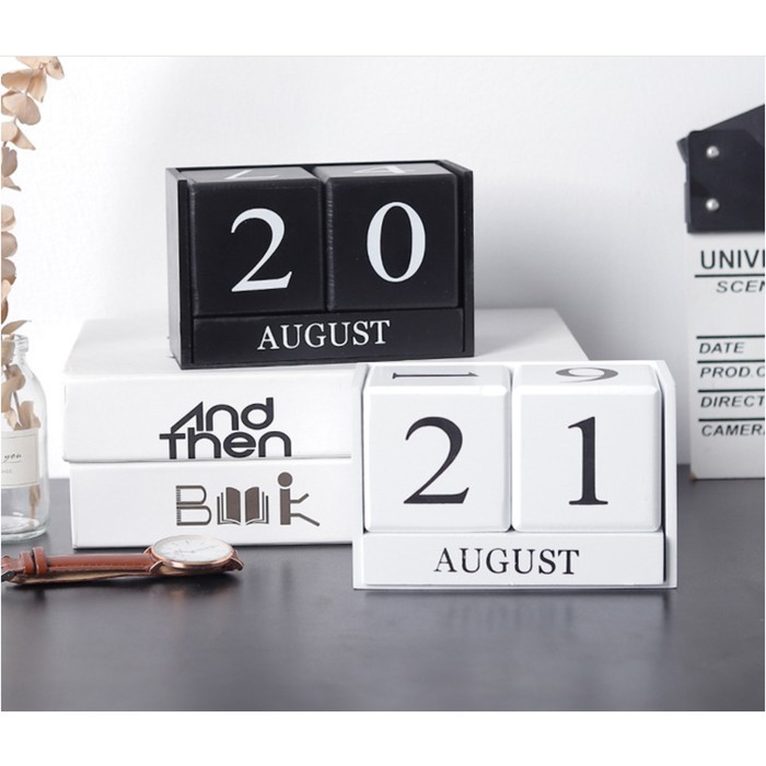 

Wooden Table Calender / Kalender Portabel Vintage Kayu Meja