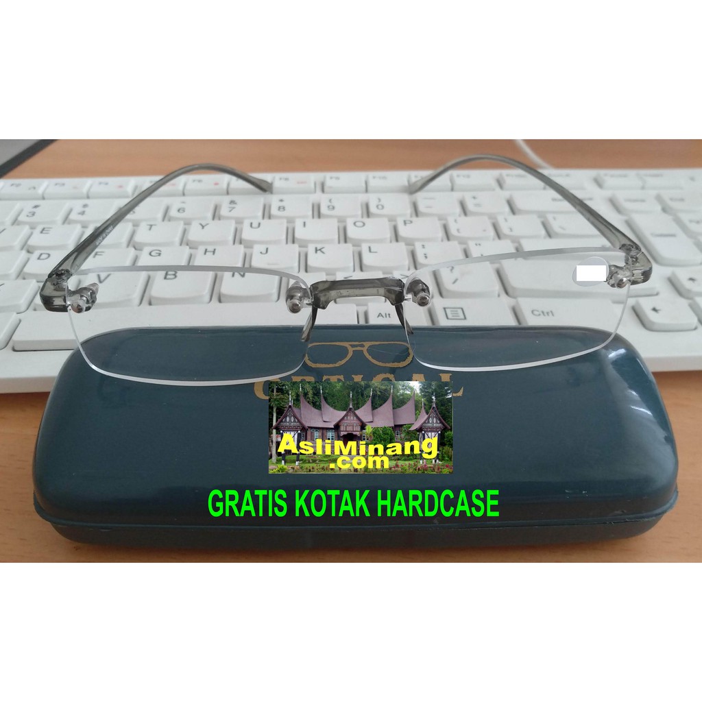 Kacamata Baca Plus 2.50 Frameless, ringan, tanpa frame dan gaya 2,50 rimless BONUS CASE