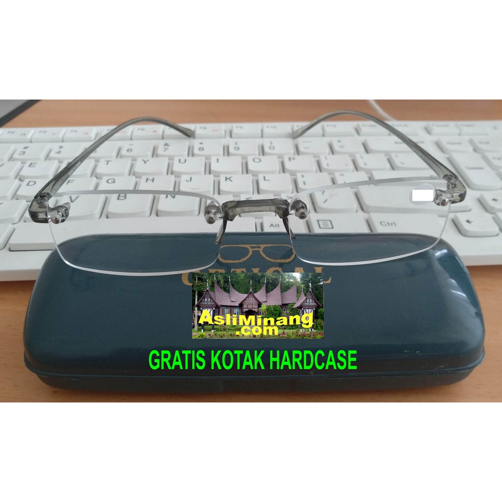 Kacamata Baca Plus 2.75 Frameless, ringan, tanpa frame dan gaya 2,75 rimless BONUS CASE