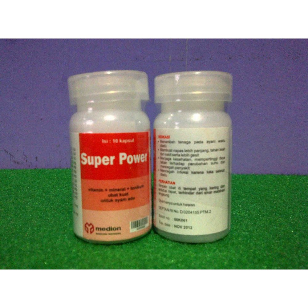 Super Power 10 Kapsul - Obat Doping Ayam Aduan Laga Medion