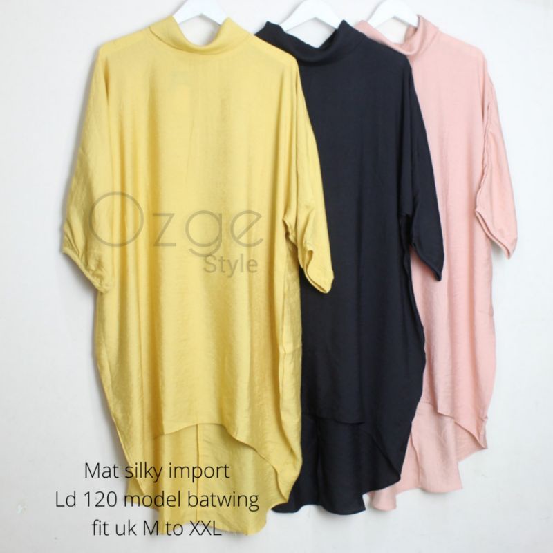 OZGE Tunik Jumbo premium bahan silky import terbaru muat uk M to XXL