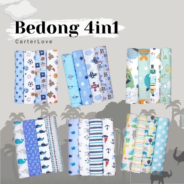 Bedong Bayi Carterlove 4in1 Selimut Bedong Bayi Halus Alas Kain Bayi Lembut Bahan Flanel