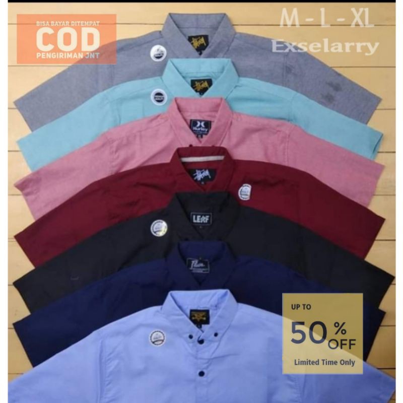 Kemeja HEM pria polos-Baju lengan pendek distro
