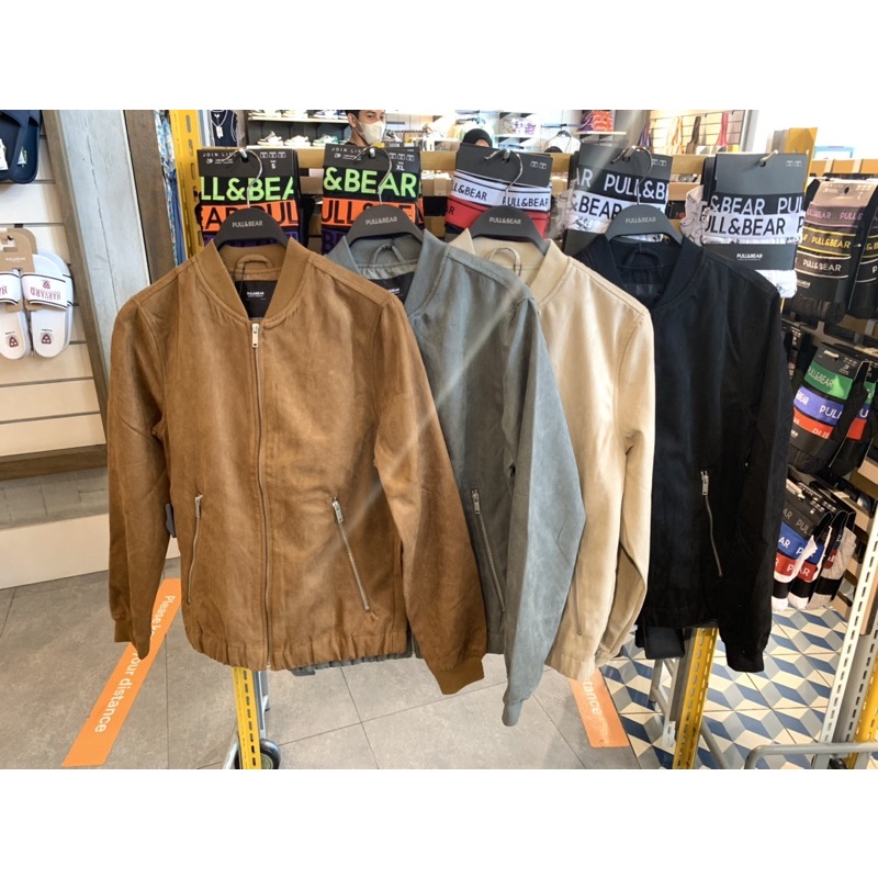 Jastip Jacket suede zipper Pull&Bear Restock