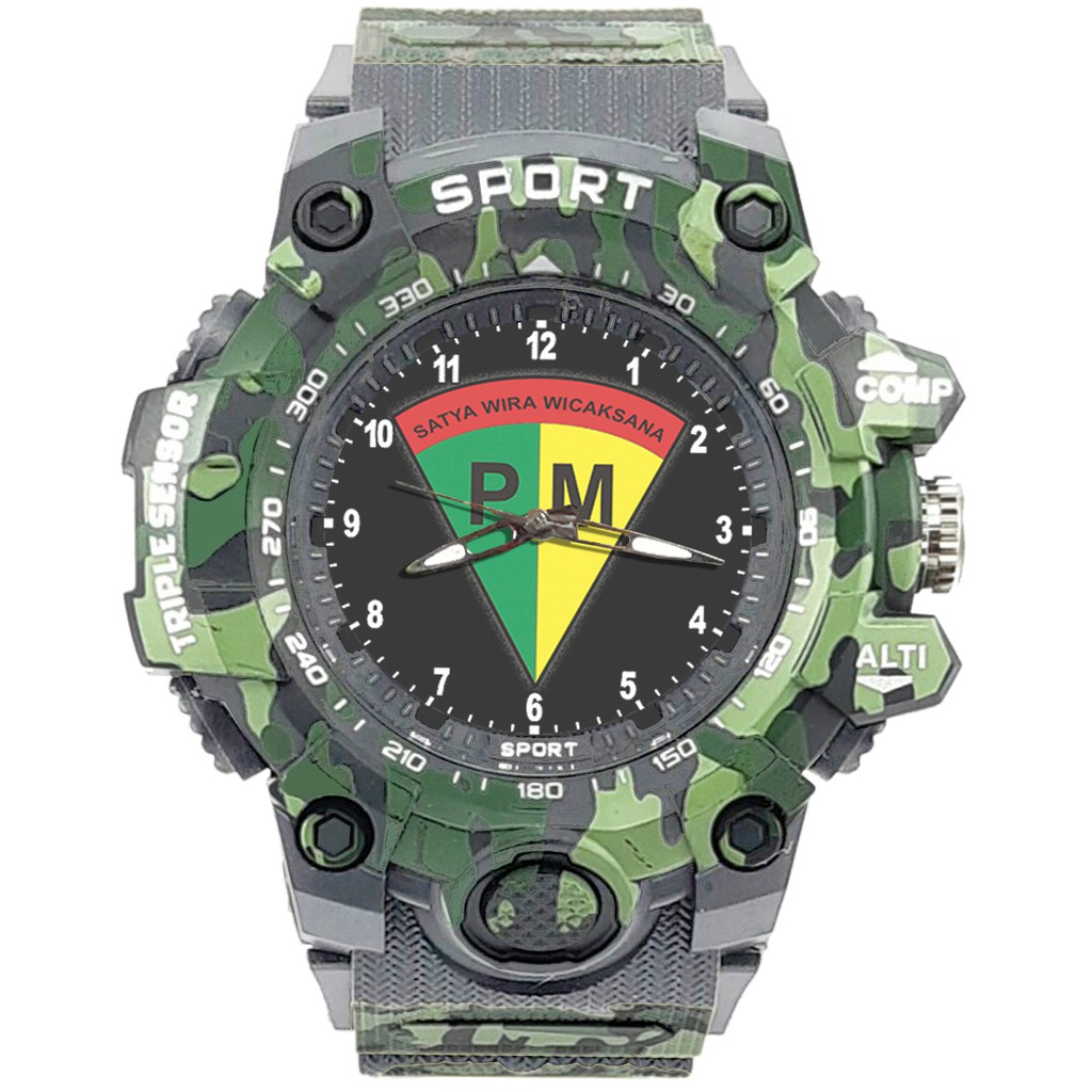 {Istimewa} Jam Tangan PM - POLISI MILITER 4 Abu Army Water Resistant