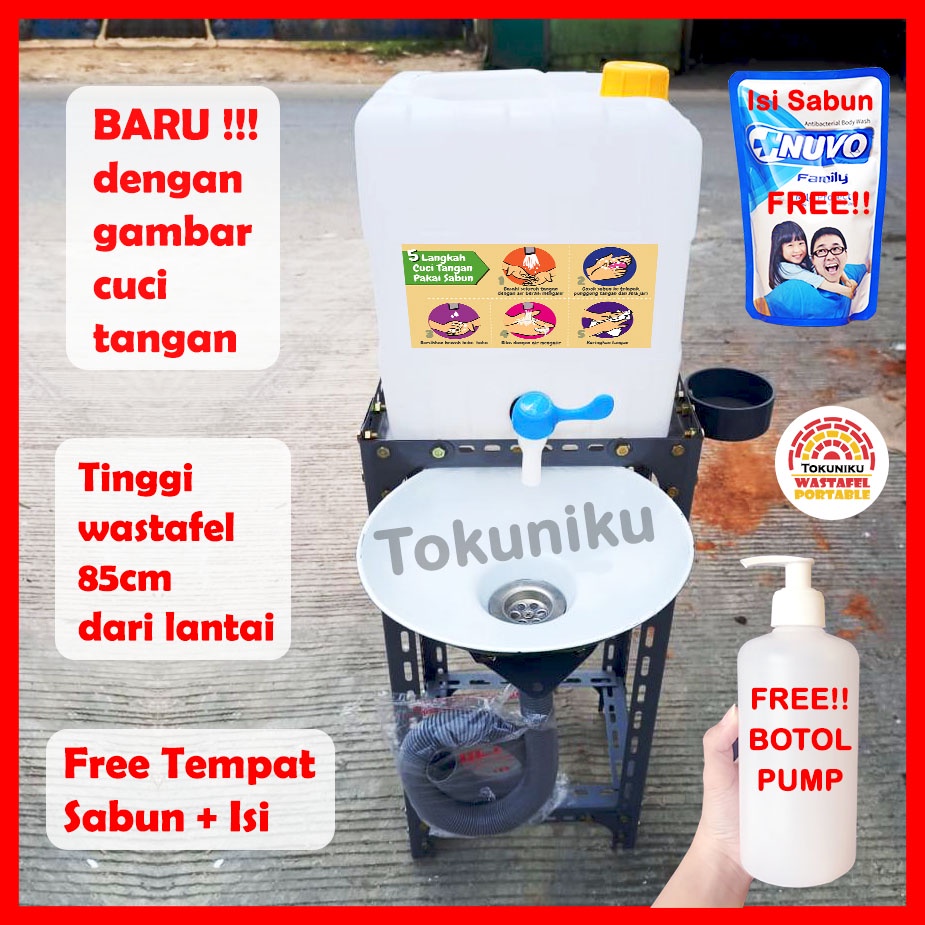 Wastafel Portable Bulat Drum Tempat Cuci Tangan Wastafel Portabel