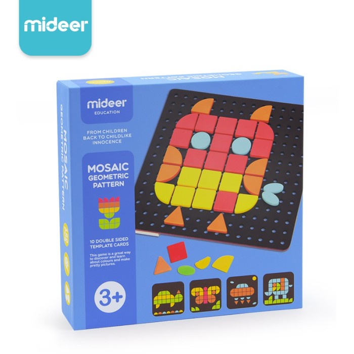 5Shvs Mideer Mainan Anak / Mosaic Pattern Game / Mideer Mosaic Pattren Game 1Fayrw