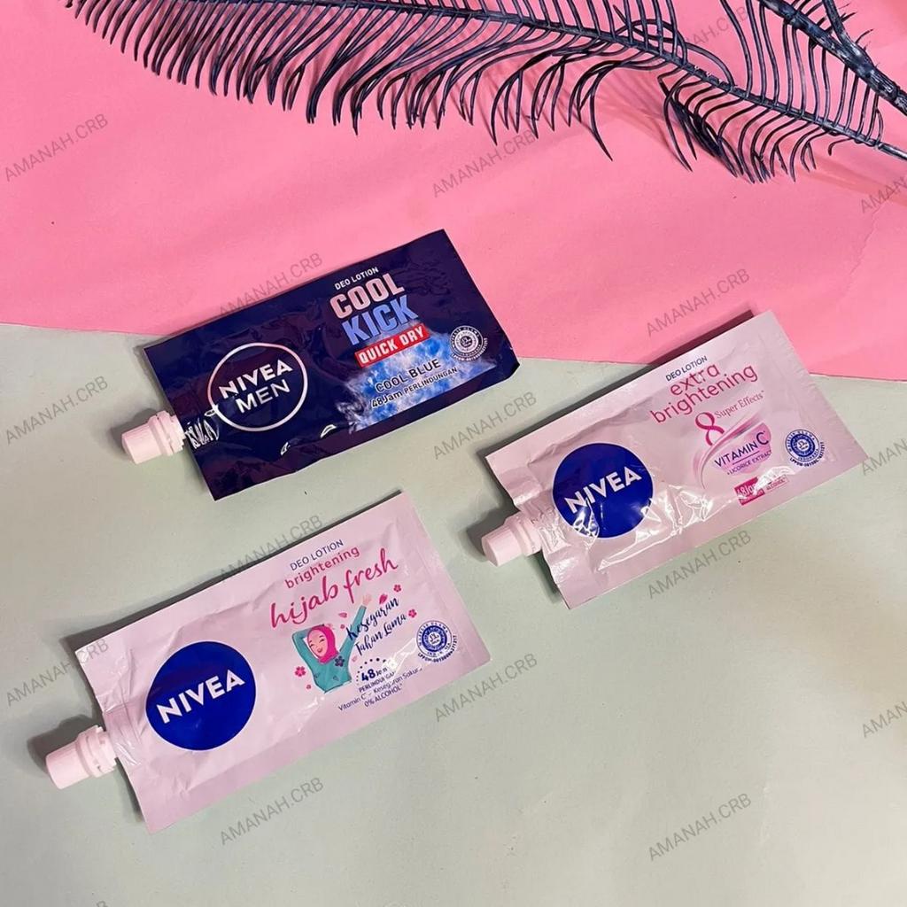 NIVEA Deodorant Sachet 9ml (Extra Brightening, Personal Care Hijab Fresh Whitening, Men Cool Kick) Travel Size Trial