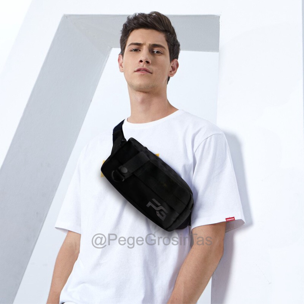 Tas Selempang Pria Slingbag Black Series Model Polos Kasual - PG - 8831