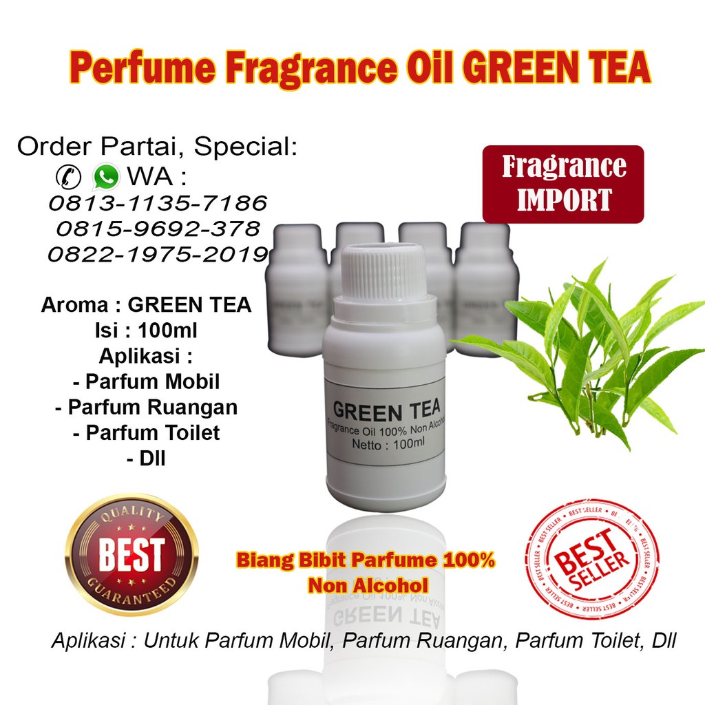 Bibit Biang Parfum Aroma GREEN TEA 100ml / Parfum GREN TEA  / PENGHARUM GREEN TEA / PEWANGI GREN TEA