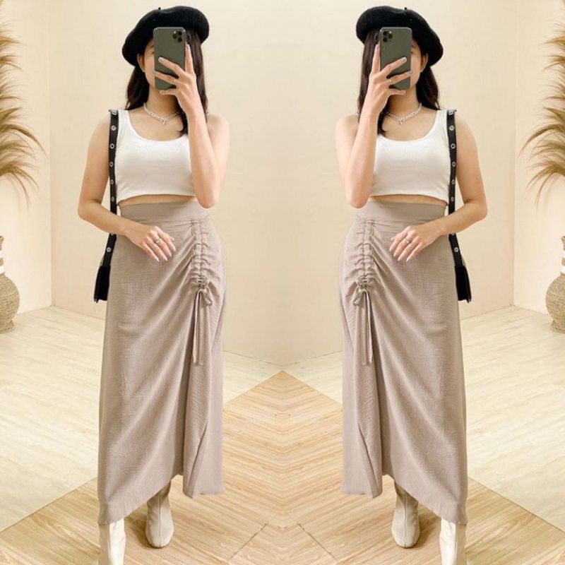 TAMARA SKIRT CRINGKLE | ROK SERUT CRINGKLE AIRFLOW | ROK SPAN TALI SERUT PREMIUM