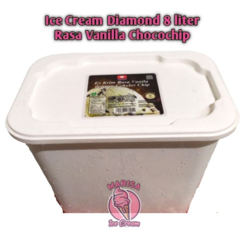 

Ice Cream Diamond 8 liter rasa Vanila chocochip Vanilachip