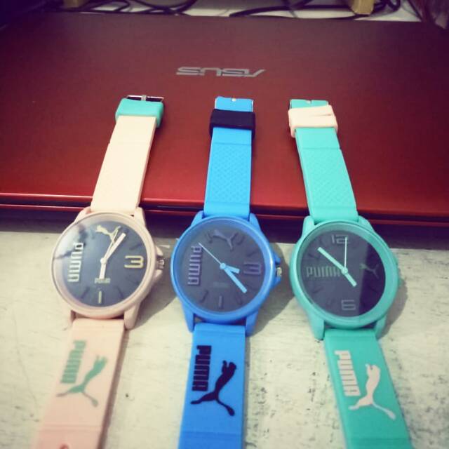 Jam puma wanita dan pria warna pink biru dan iji toscha