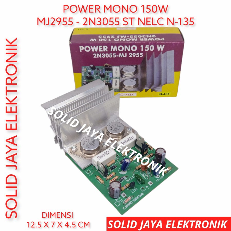 KIT POWER OCL MONO 150W 2N3055 MJ2955 ST ASLI JENGKOL AMPLI AMPLIFIER NELC N-431 N431 ORIGINAL ASLI