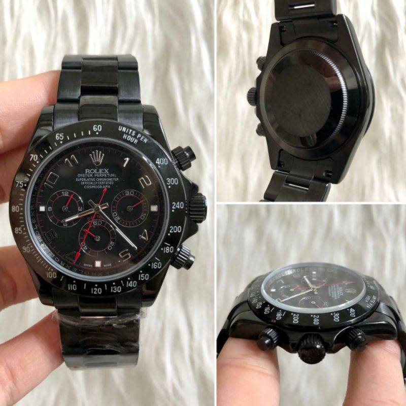Jam Tangan Rolex Daytona Oyster Perpetual Mesin Otomatis Super Premium Graden AAA - Warna Hitam