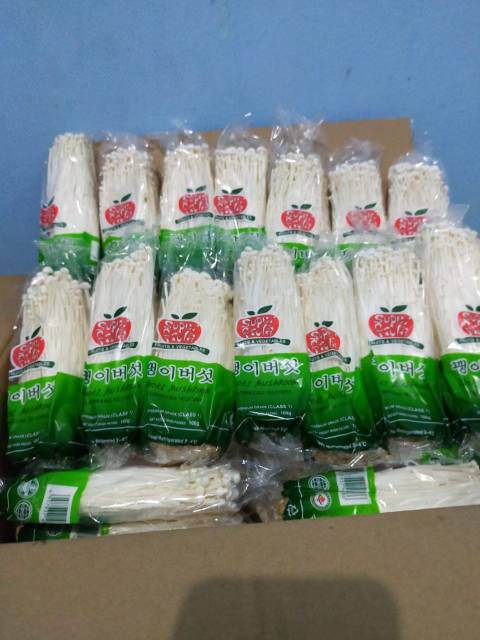 

Jamur Enoki 100gr 1karton isi 50pack