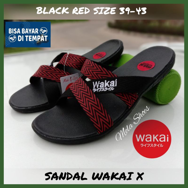 SANDAL PRIA DAN WANITA UNISEX WAKAI / SANDAL SLIDE FLAT SPORT OUTDOOR CASUAL SANTAI COUPLE  MURAH