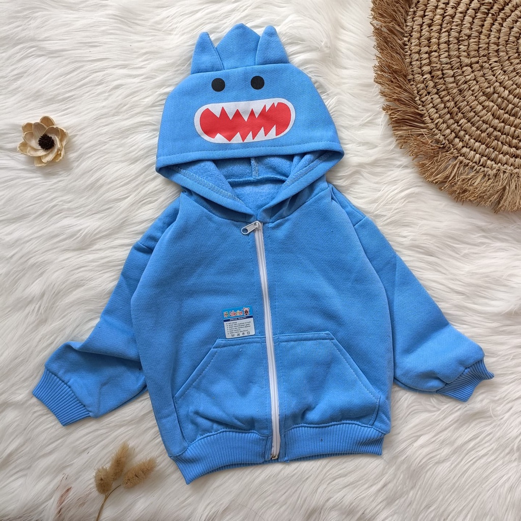 Jaket bayi hoodie karakter 3-18 bulan
