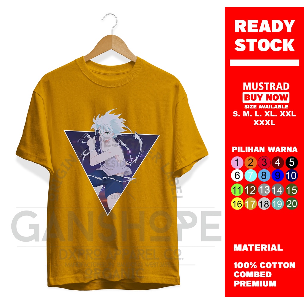 T-SHIRT BAJU SERIES LOGO KILUA ZOLDYCK MANGA JAPAN ANIME