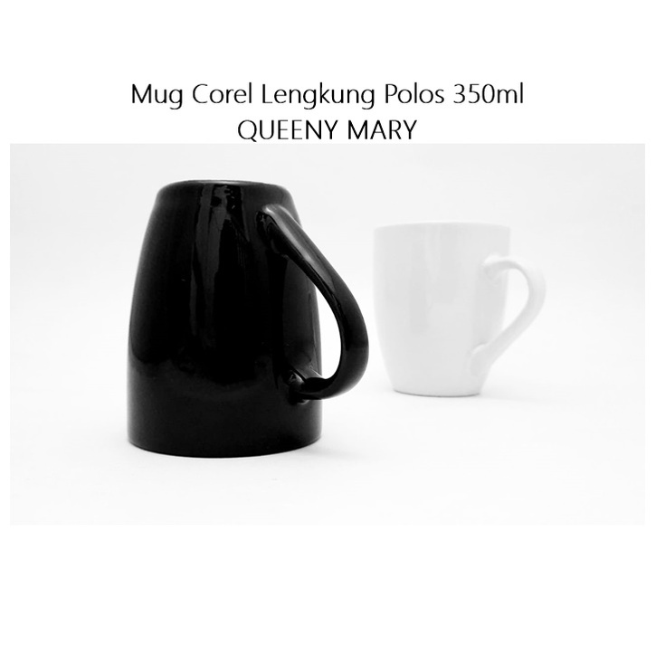 Mug Keramik Corel Lengkung Polos 350ml QUEENY MARY