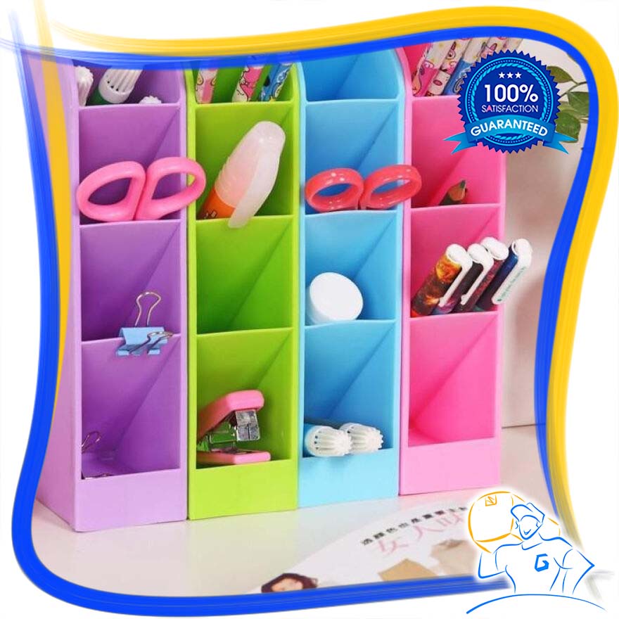 Organizer Box Laci Plastik 4 Slot Storage Mini Rack Rak Mini 4 Susun Sekat Tempat Sendok Alat Tulis