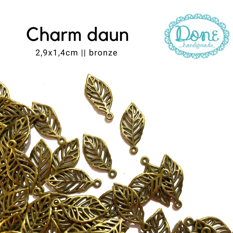 Charm daun leaves charm leaf charm pernak pernik beads charm bronze