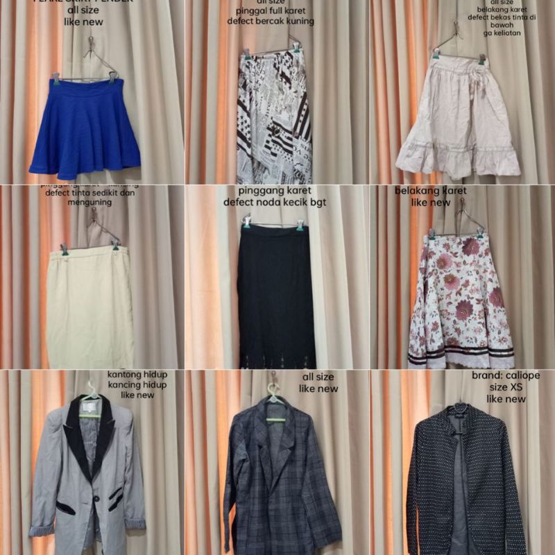 rok wanita preloved flare skirt jas wanita blazer wanita panjang preloved blazer second