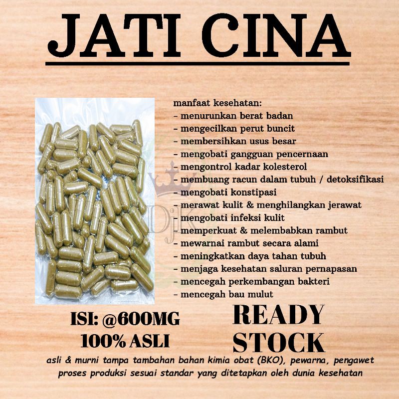 kapsul  jati cina isi 100 kapsul