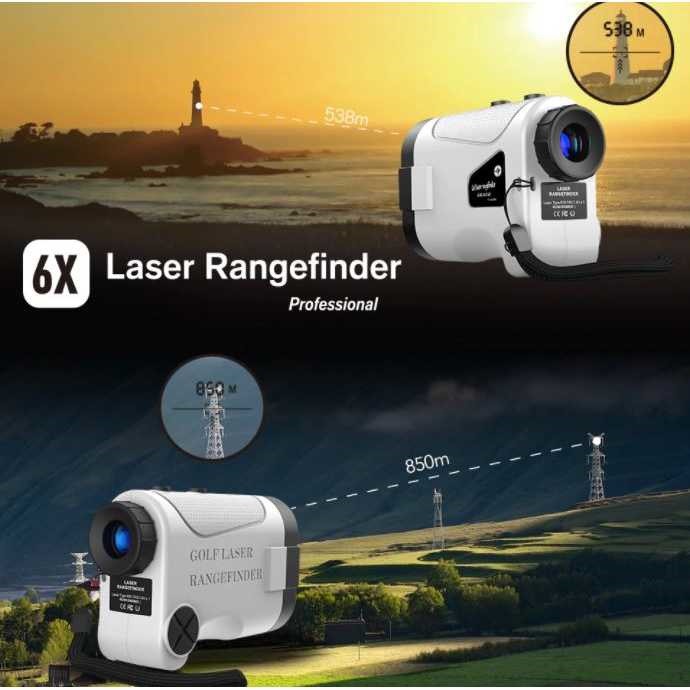 Teropong Golf Jarak Laser Rangefinder 1200M 6X - APL-LRM1200GY / Pengukur Jarak Bola Golf