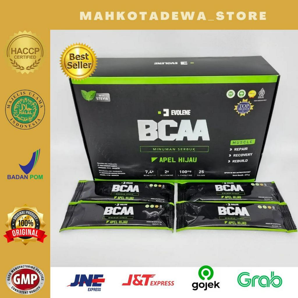 EVOLENE BCAA 1 BOX ISI 1 SACHET BRANCHED CHAIN AMINO ACID ORIGINAL, BPOM & MUI HALAL